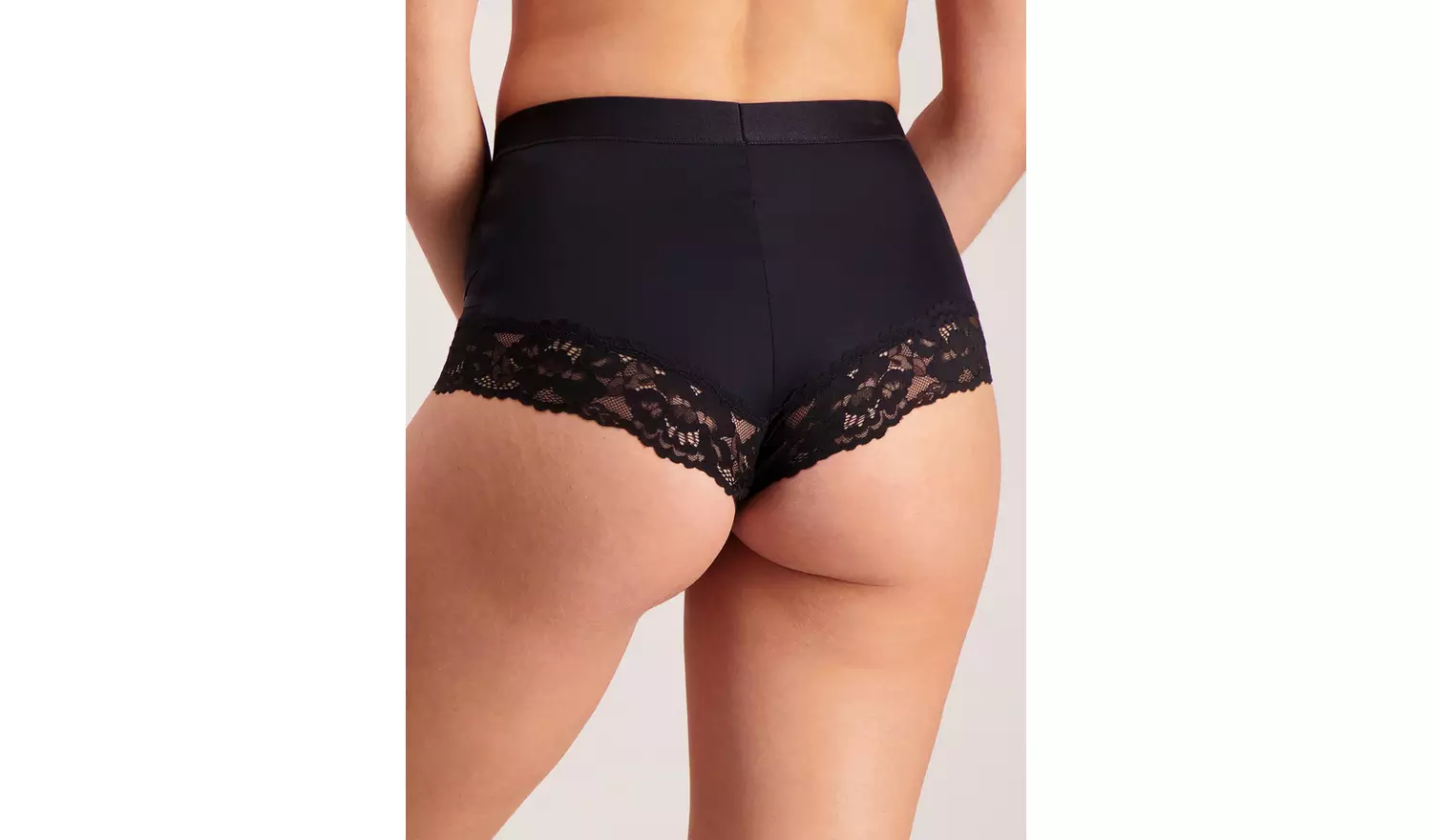 Secret Shaping Black & Latte Nude Lace Trim Knickers 2 Pack