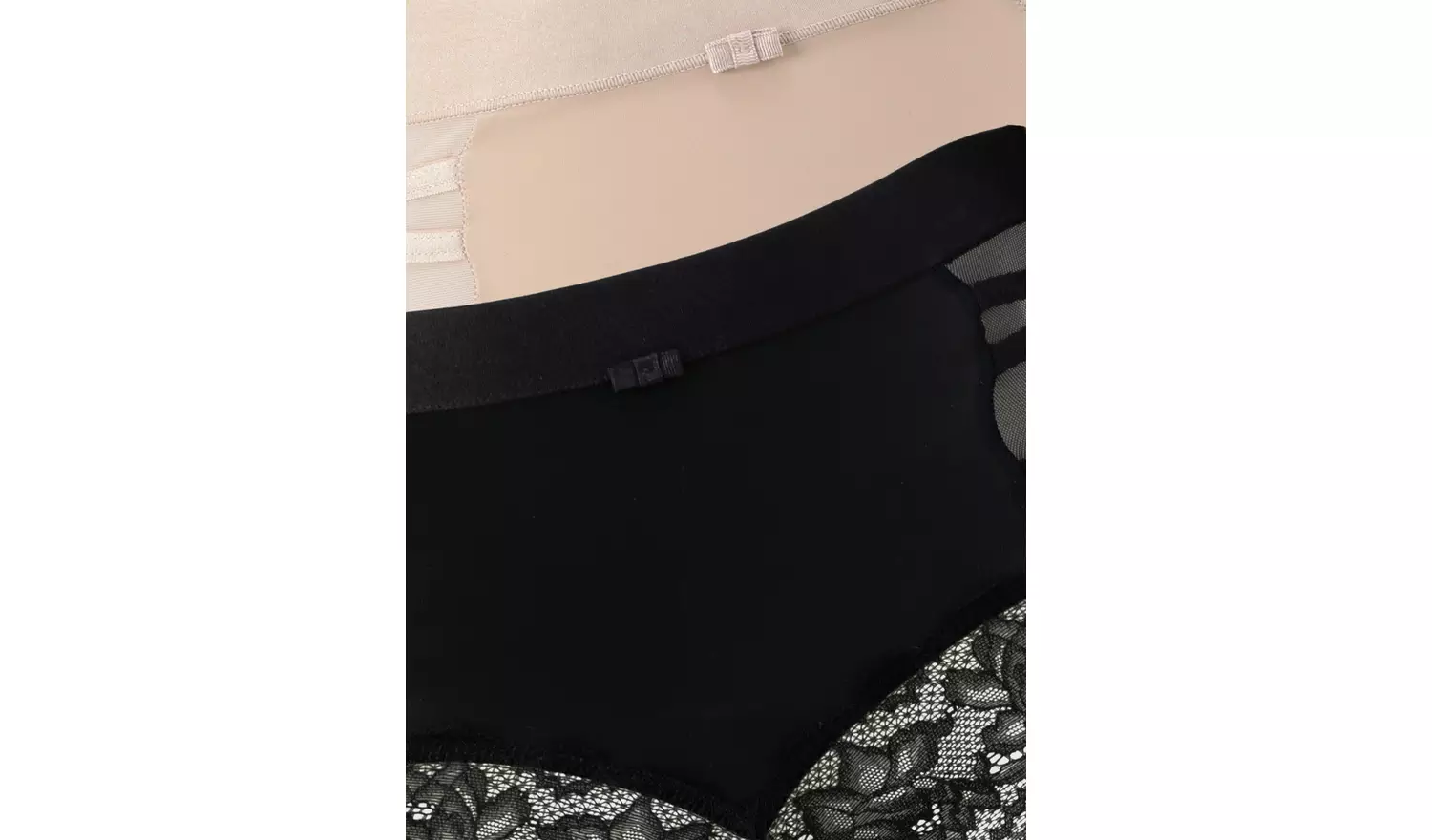Black & Latte Nude Light Control Lace Knicker 2 pack - 10