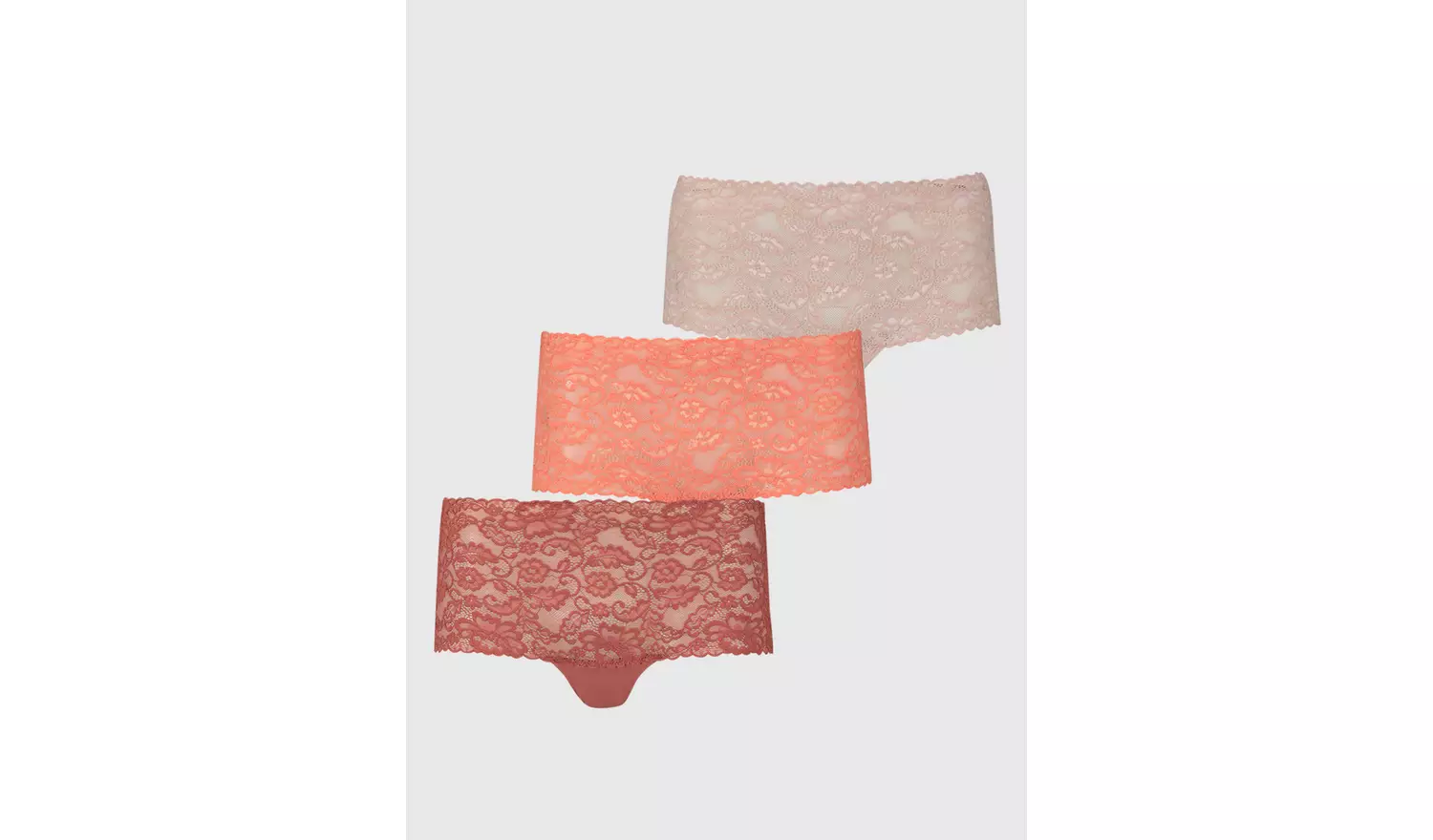 Coral & Pink Galloon Lace Knicker Shorts - 8