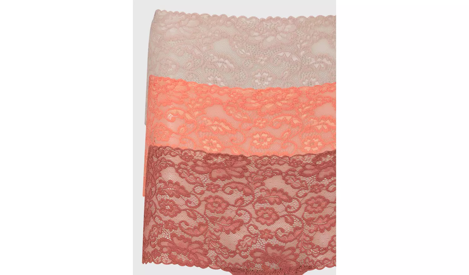 Coral & Pink Galloon Lace Knicker Shorts - 8