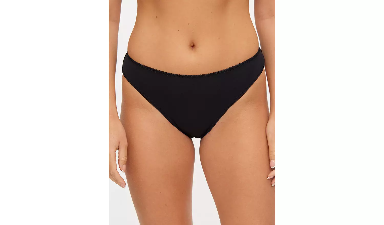 Black High Leg Knickers 5 Pack 24