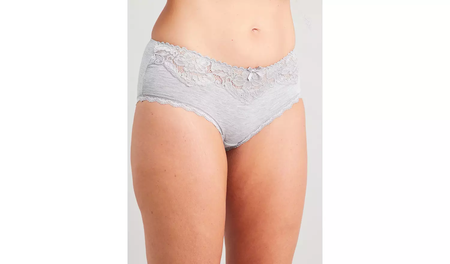 Grey, Black & White Lace Top Knicker Shorts 3 Pack - 20