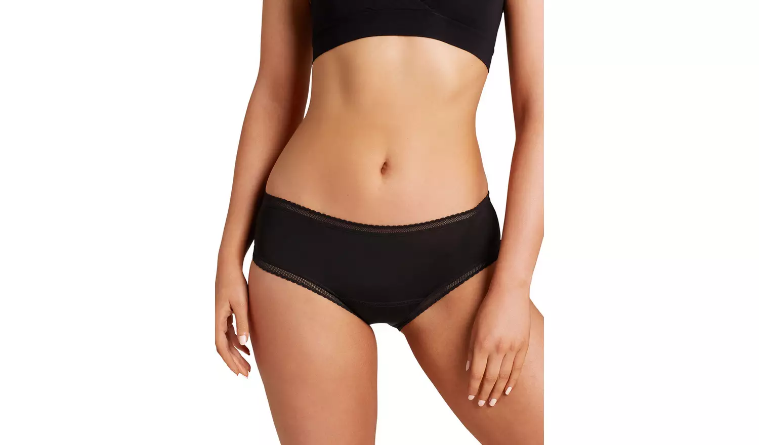 LOVE LUNA Black Period Bikini Knickers 14-16