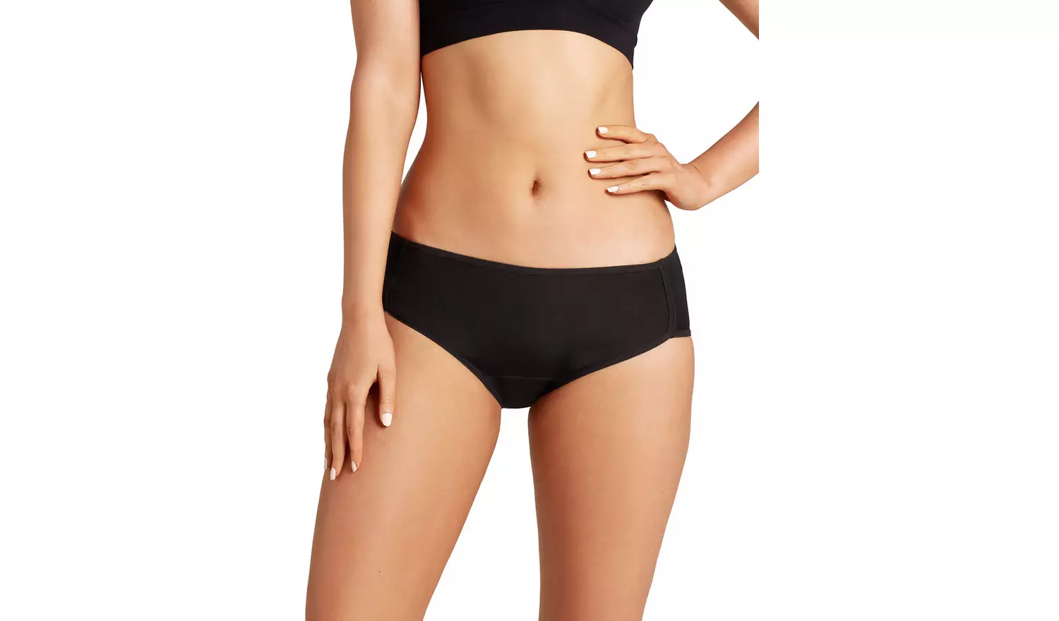 LOVE LUNA Black Period Midi Knickers 16-18