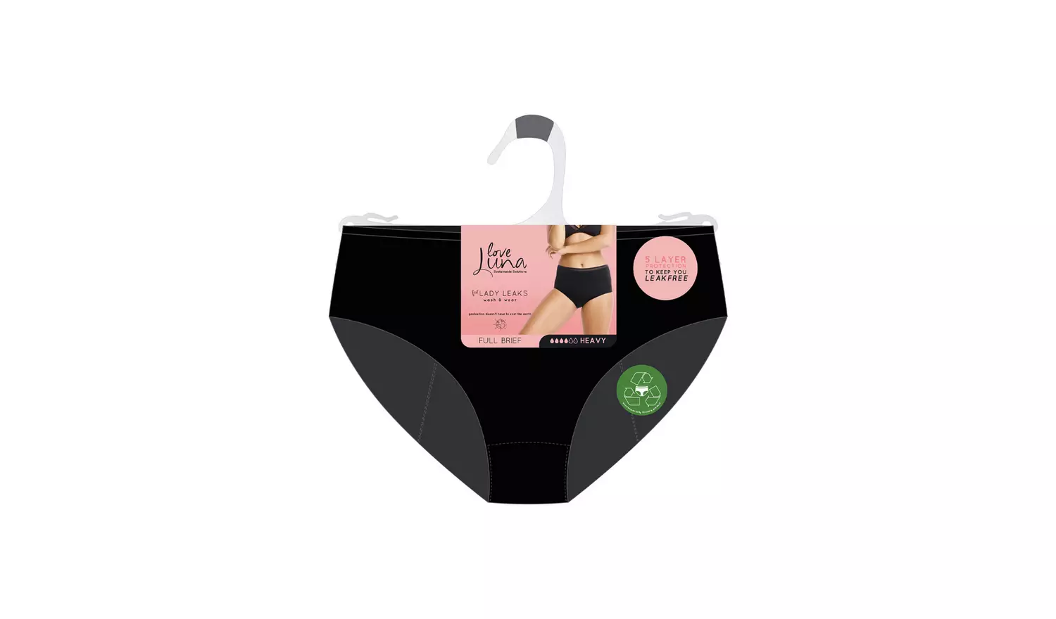 LOVE LUNA Black Lady Leaks Full Knickers 14-16