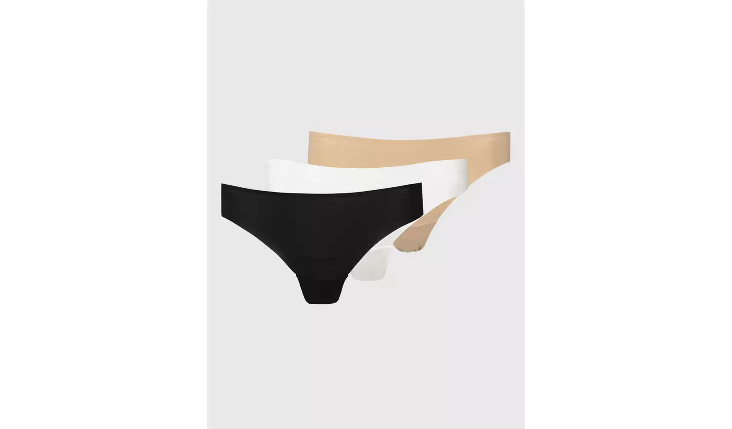 Black, White & Beige High Leg No VPL Knickers 3 Pack 6