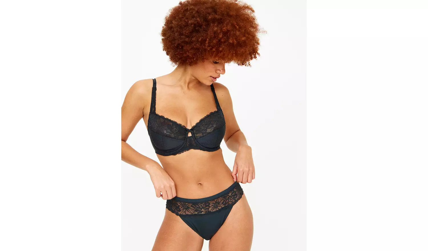 Black Floral Lace High Leg Knickers 12