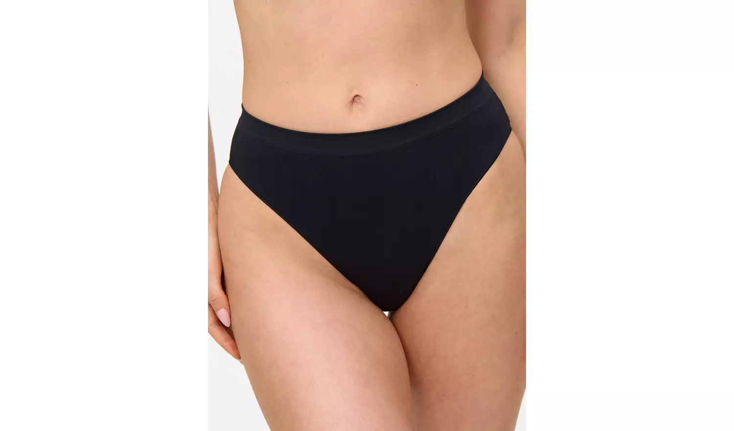 Plain Seamless High Leg Knickers 3 Pack M/L