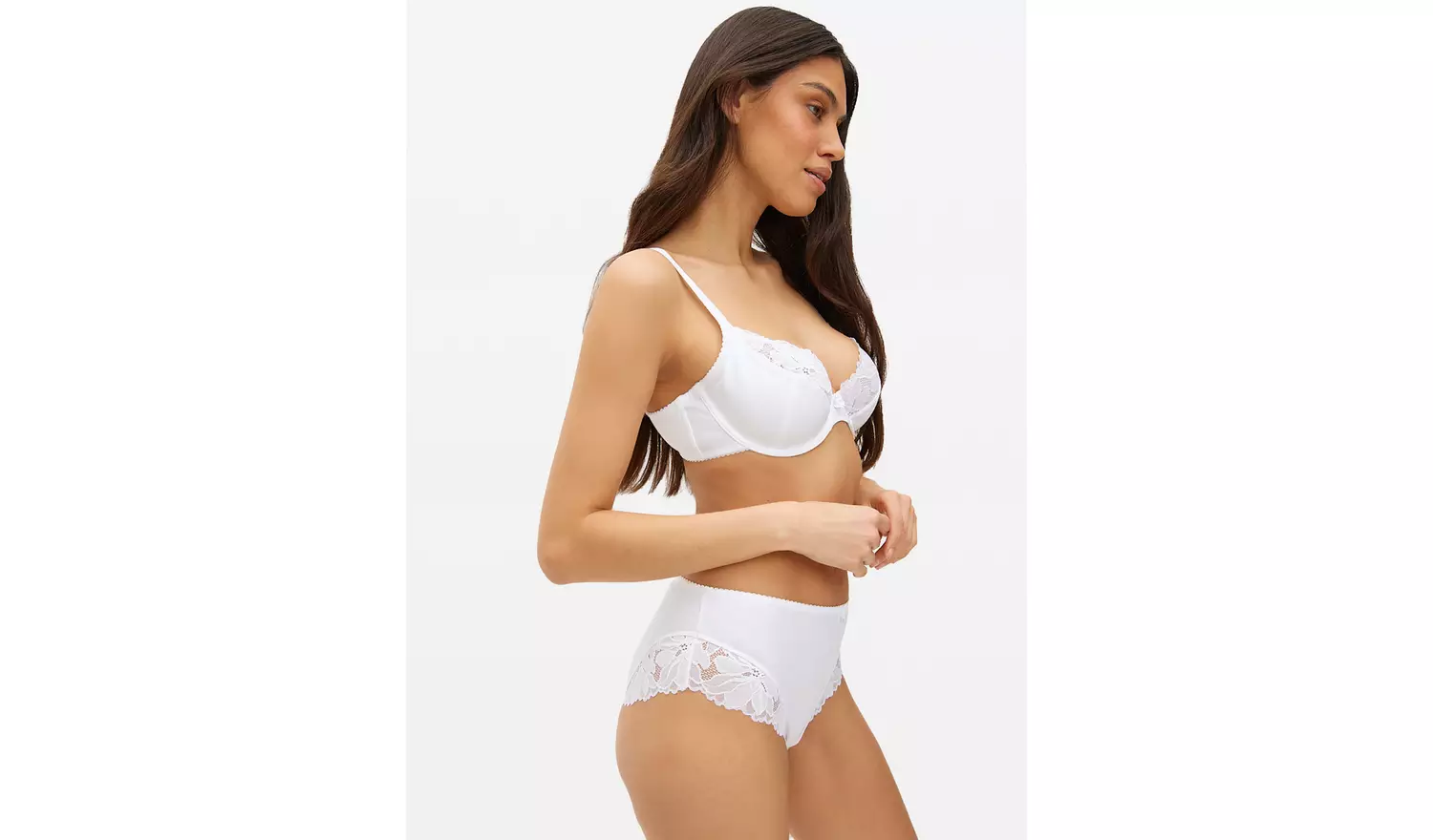 Cottonform™ White & Blue Lace Full Knickers 3 Pack 24