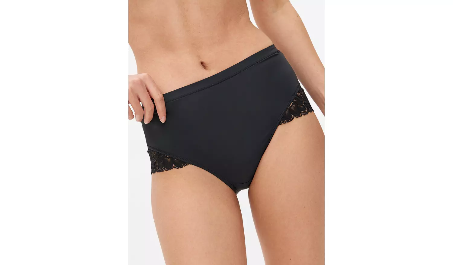 Black Floral Lace Full Knickers 20