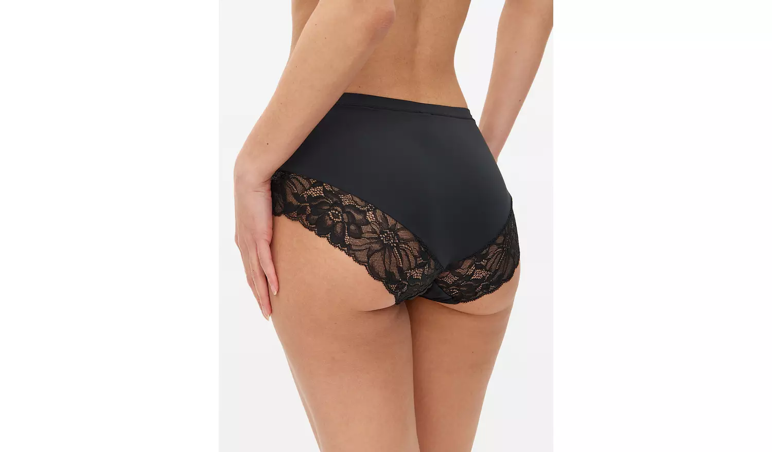 Black Floral Lace Full Knickers 22