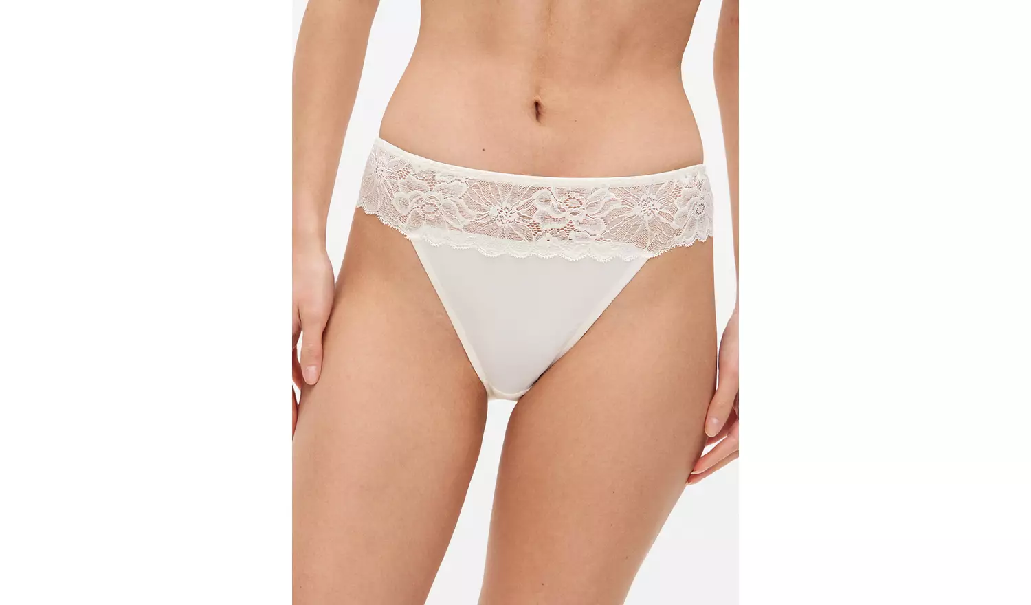 Ivory Floral Lace High Leg Knickers 18