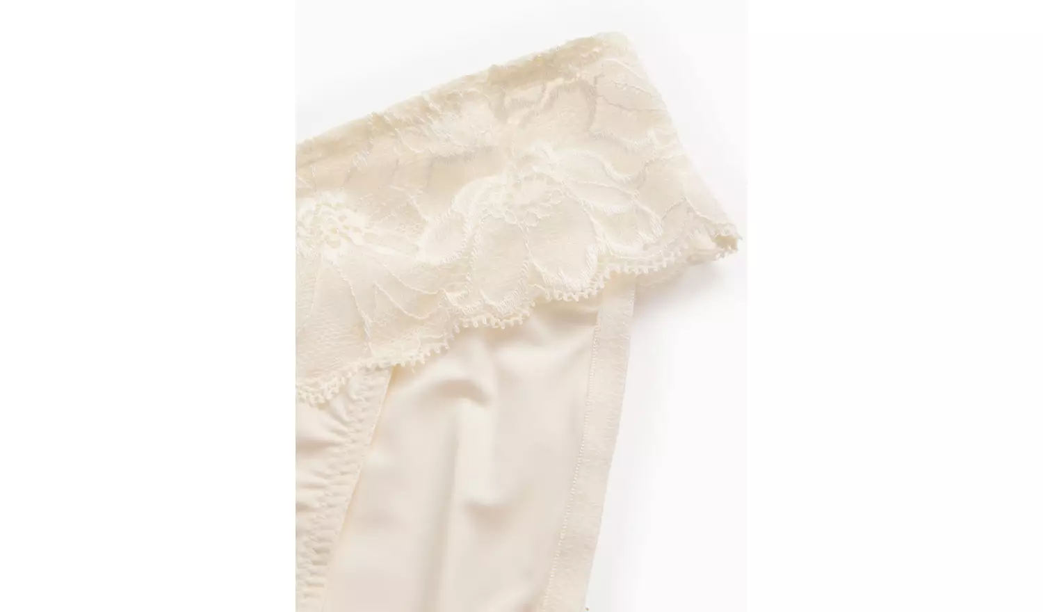 Ivory Floral Lace High Leg Knickers 10