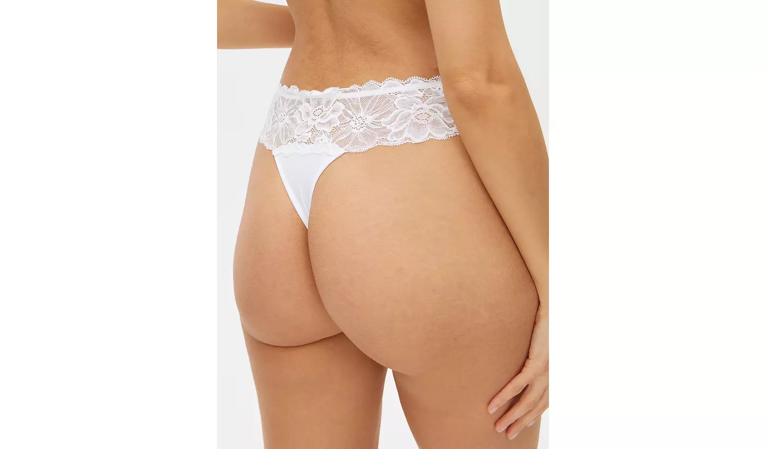White Floral Lace Thong 14