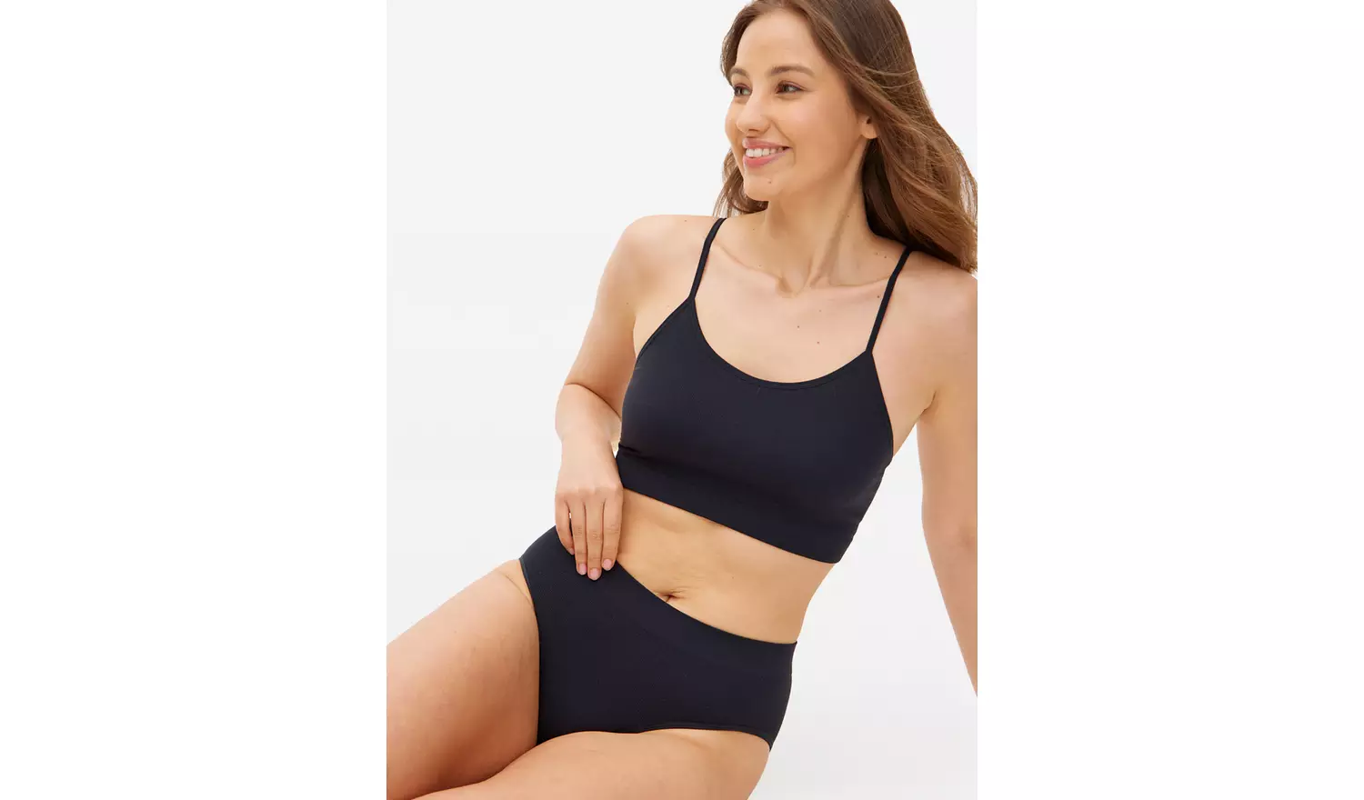 Neutral Rib Seamfree High Leg Knickers 3 Pack S