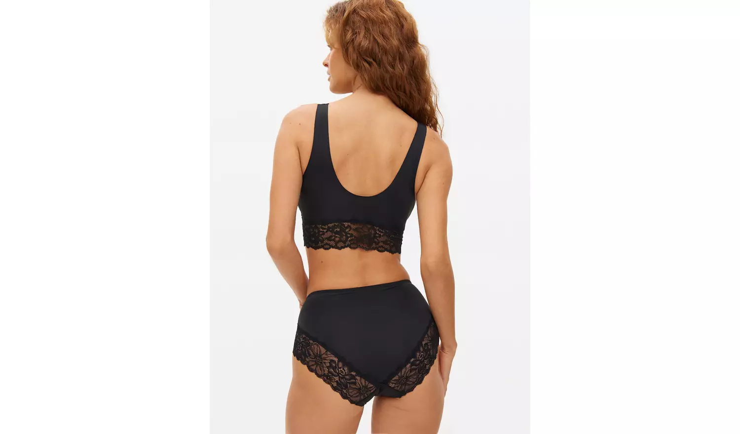 Black Floral Lace Midi Knickers 3 Pack 20