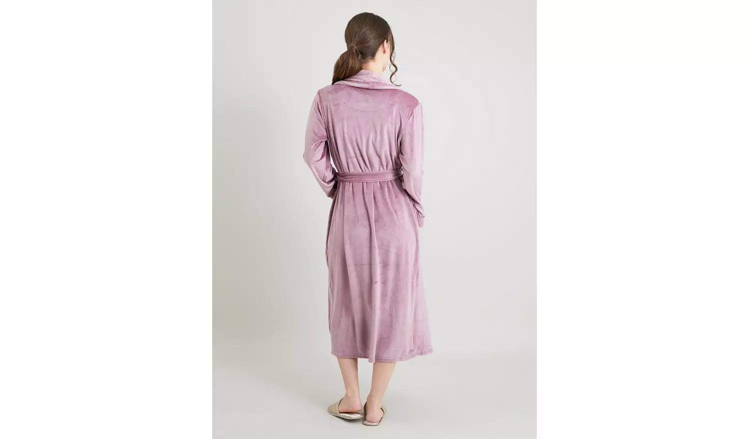 Mauve Velour Dressing Gown - XS