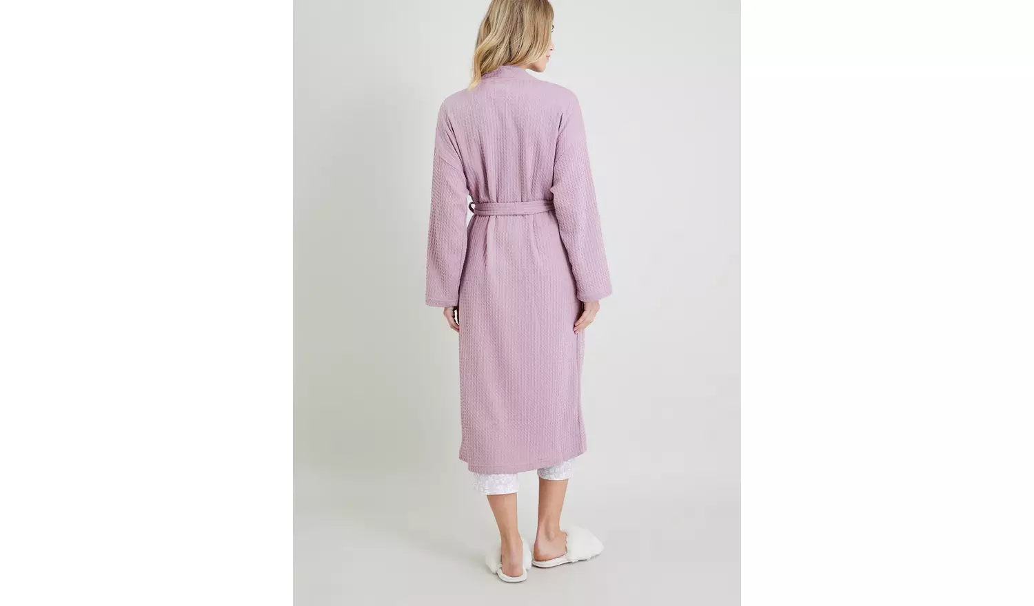 Mauve Waffle Dressing Gown - XS