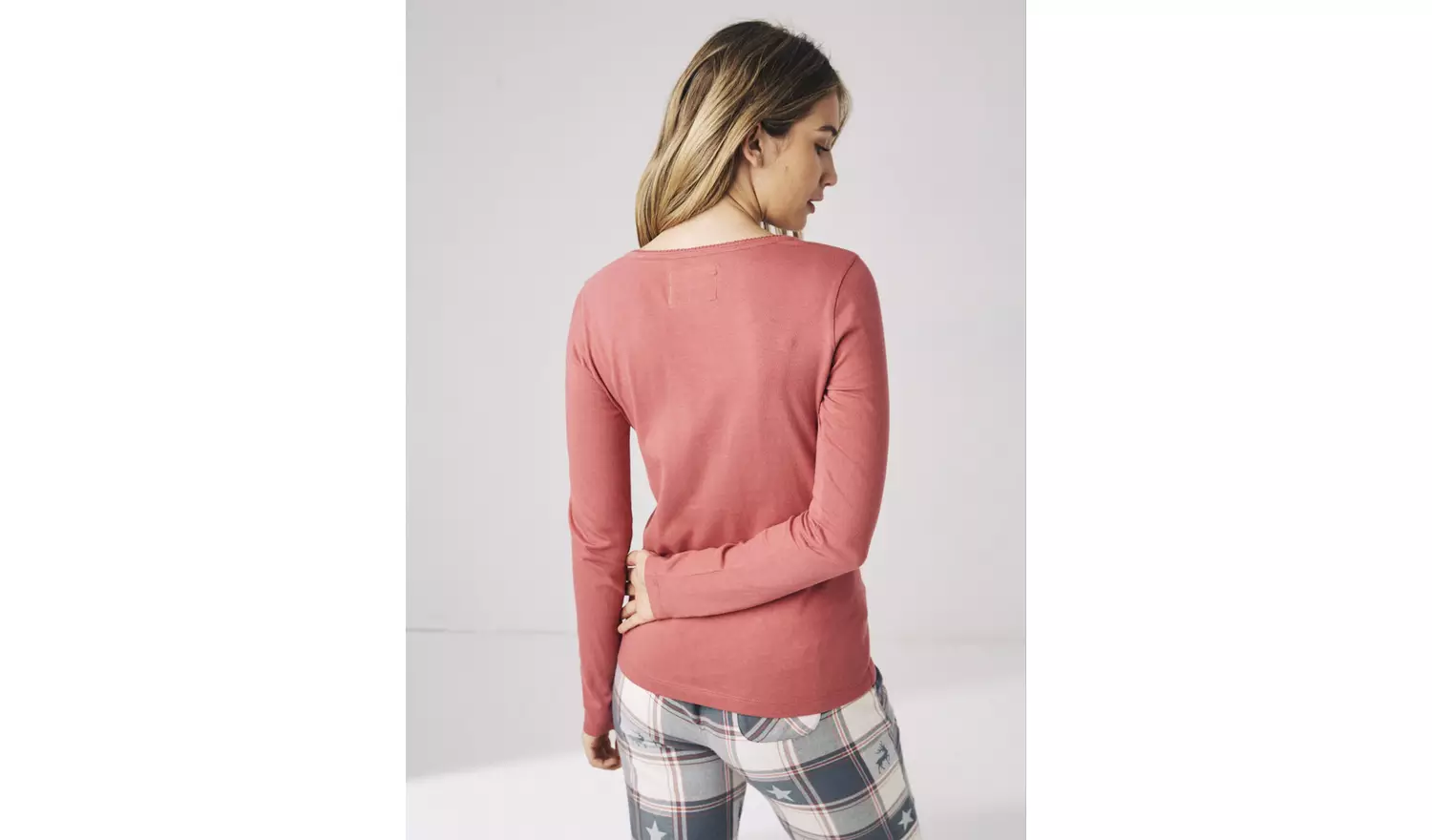 FATFACE Pink Henley Pyjama Top - 22
