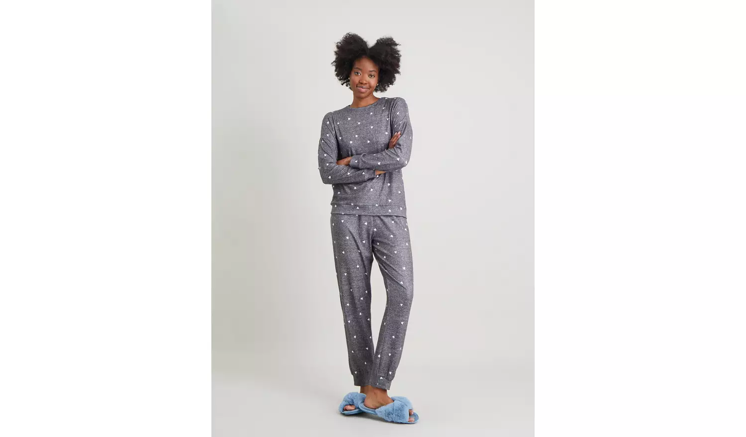 Charcoal Grey Heart Coord Pyjama Bottoms - 16