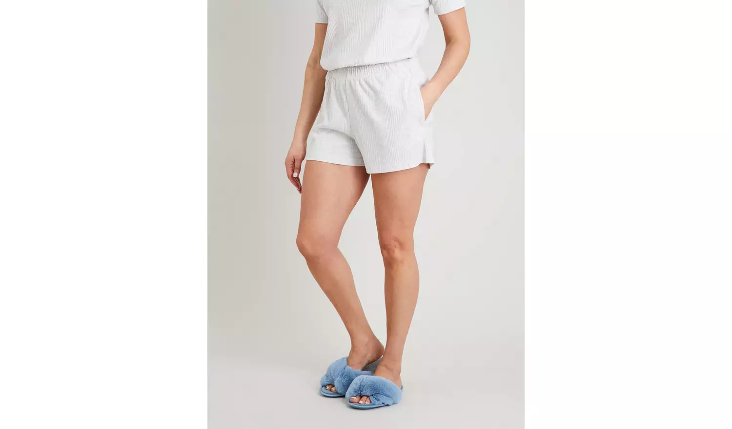 Oatmeal Coord Ribbed Pyjama Shorts - 26