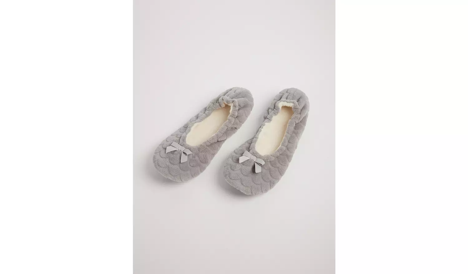 Grey Scalloped Ballerina Slipper - L