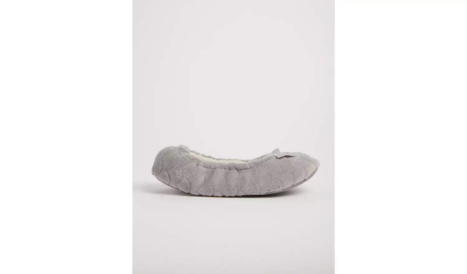 Grey Scalloped Ballerina Slipper - L