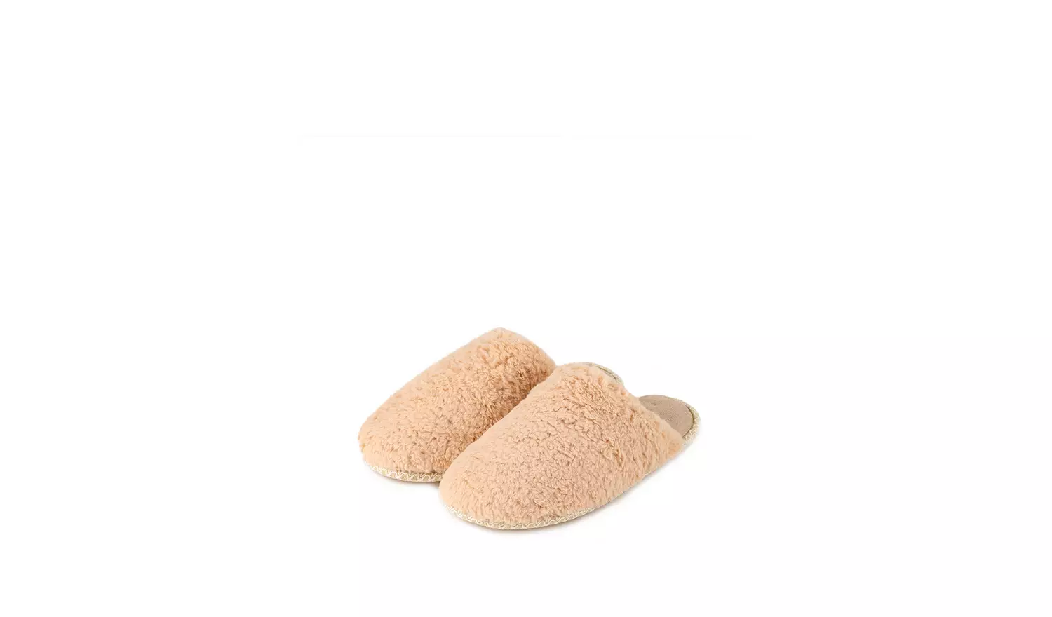 Camel Faux Fur Mule Slippers - M
