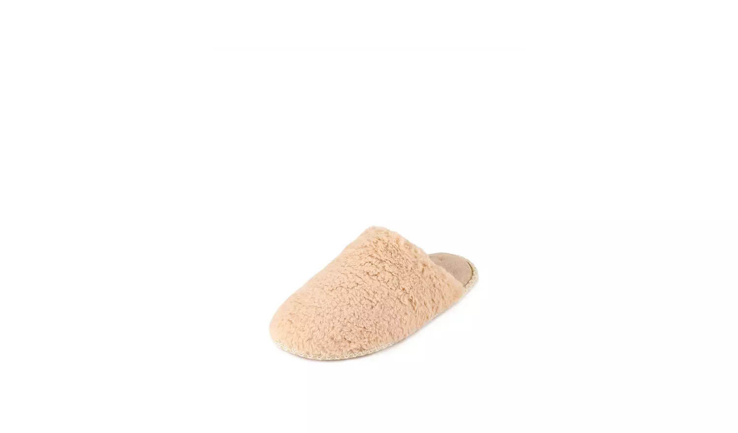 Camel Faux Fur Mule Slippers - M