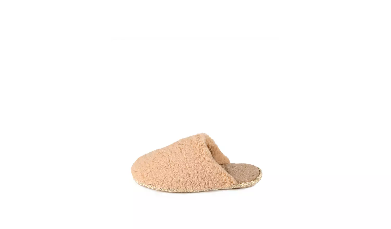 Camel Faux Fur Mule Slippers - M