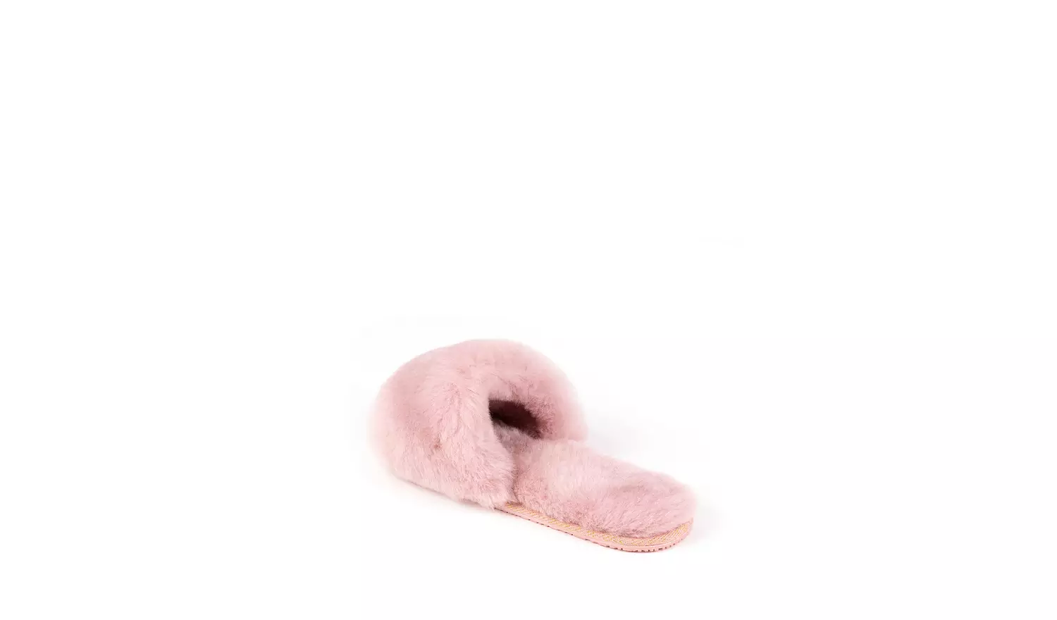 Rose Pink Lily Sheepskin Slider Slipper - S