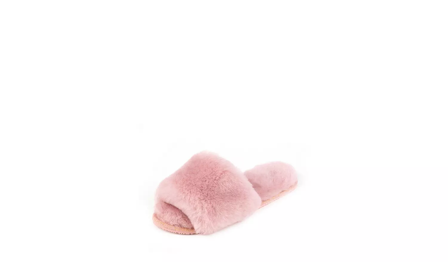 Rose Pink Lily Sheepskin Slider Slipper - S