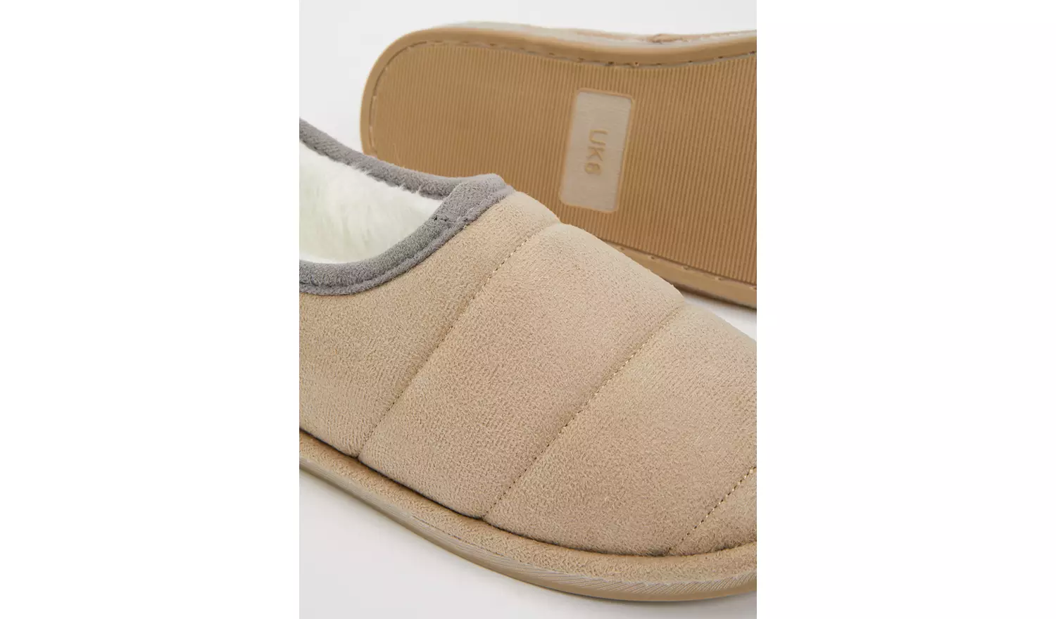 Beige Padded Full Slipper - 7