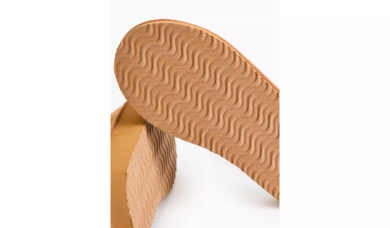 Brown Faux Fur Cuff Platform Mule Slippers M