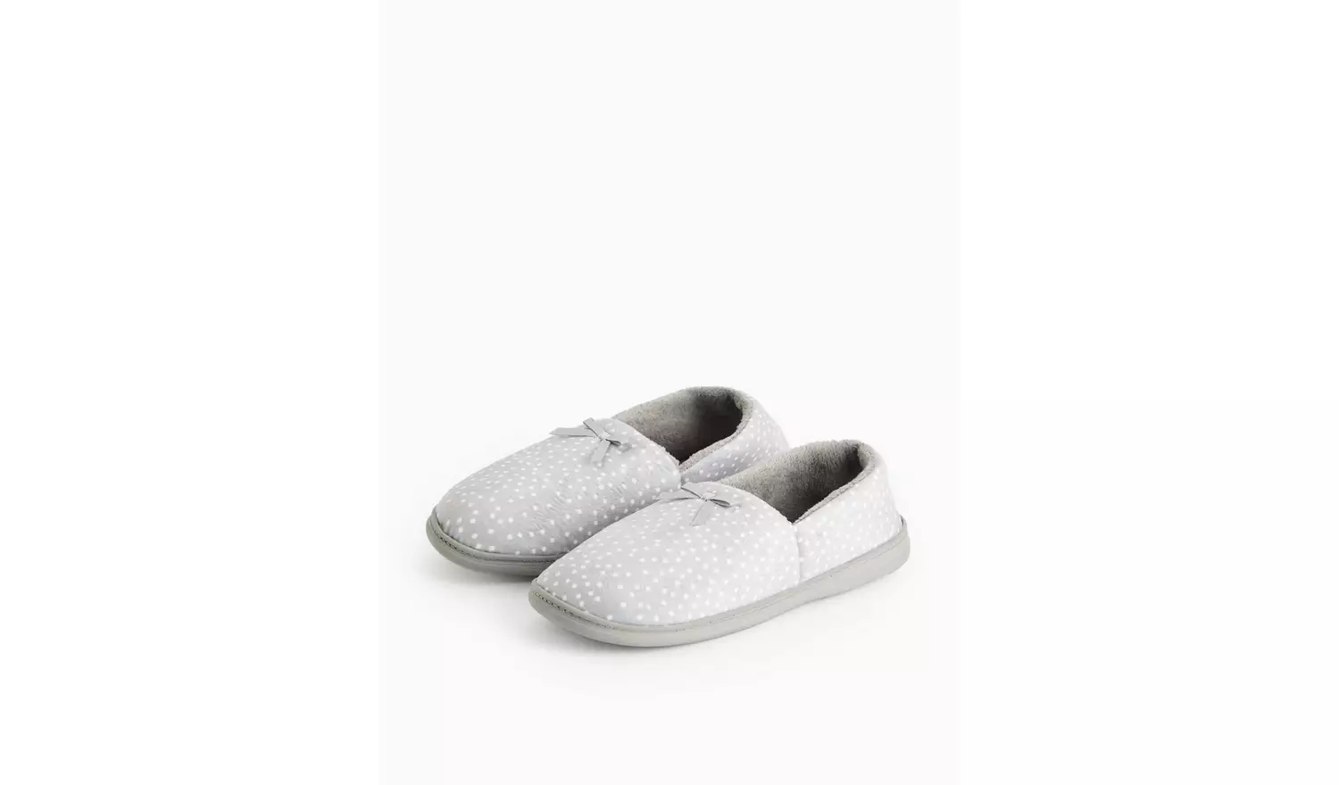 Grey Spot Print Full Slippers 6
