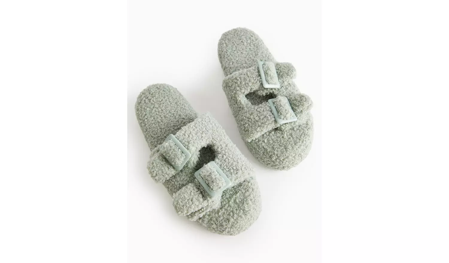 Green Borg Double Strap Slippers L