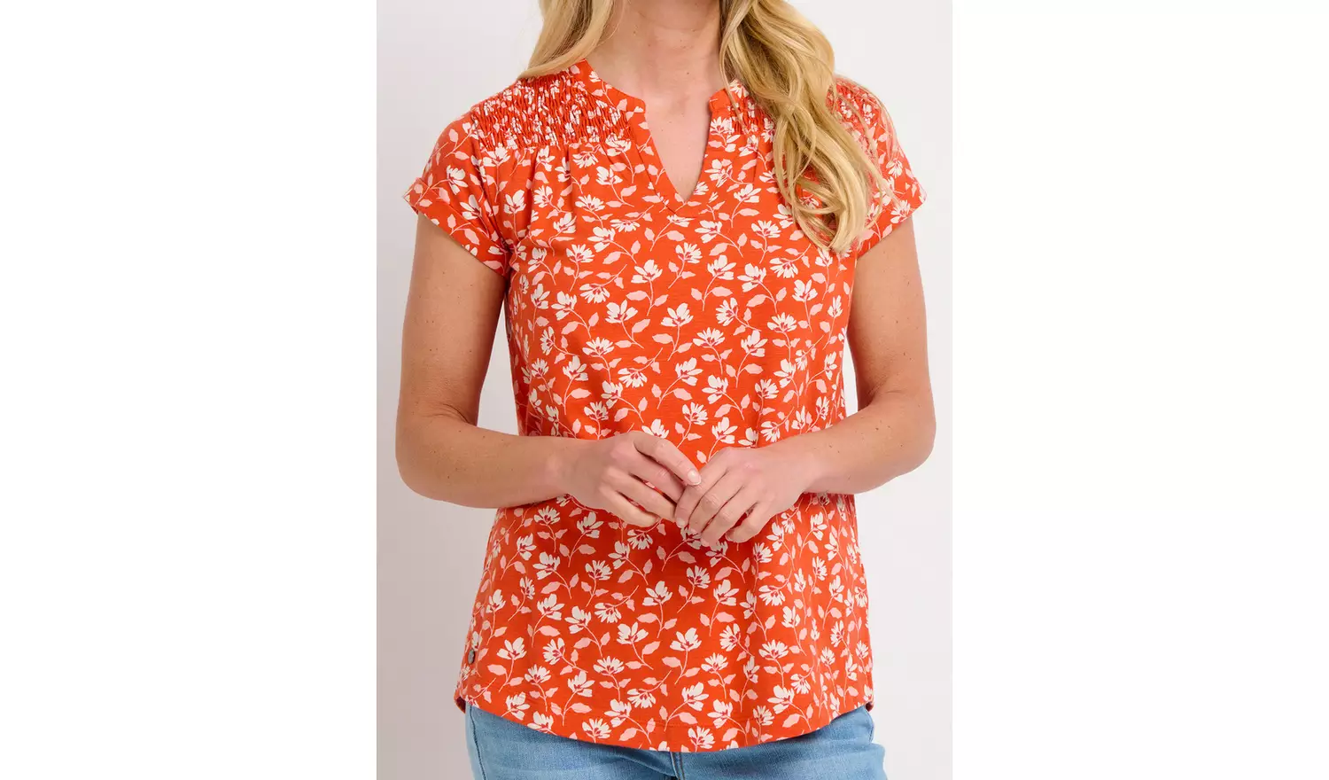 BRAKEBURN Coral Floating Floral Blouse - 18