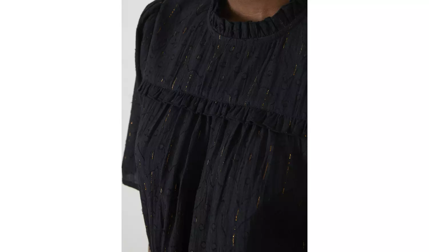 FATFACE Maggie Metallic Blouse 10