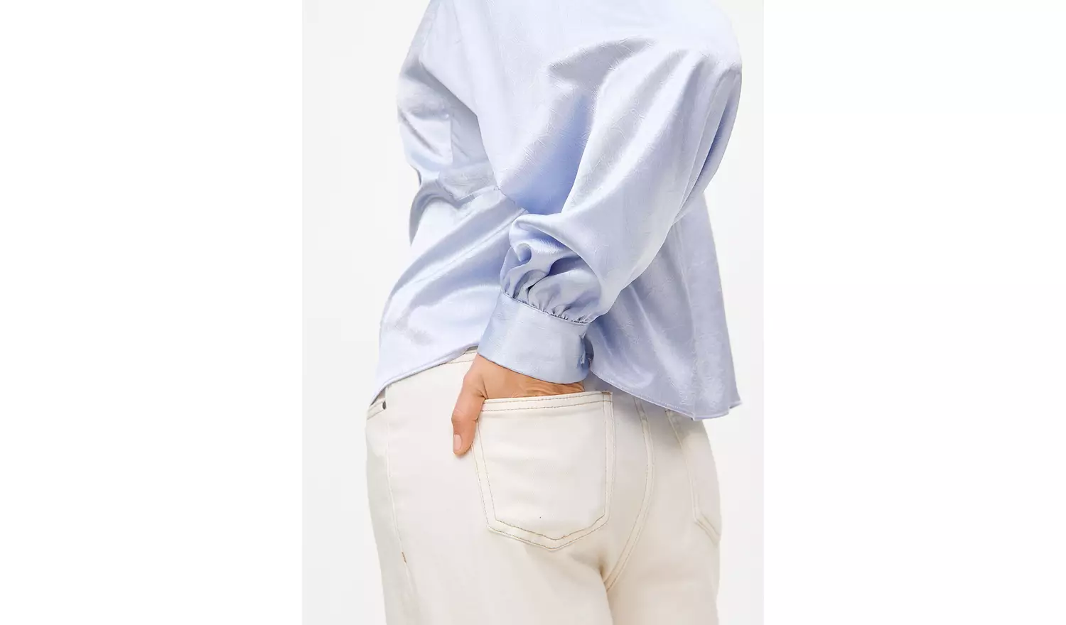 Lilac Satin High Neck Long Sleeve Blouse 8