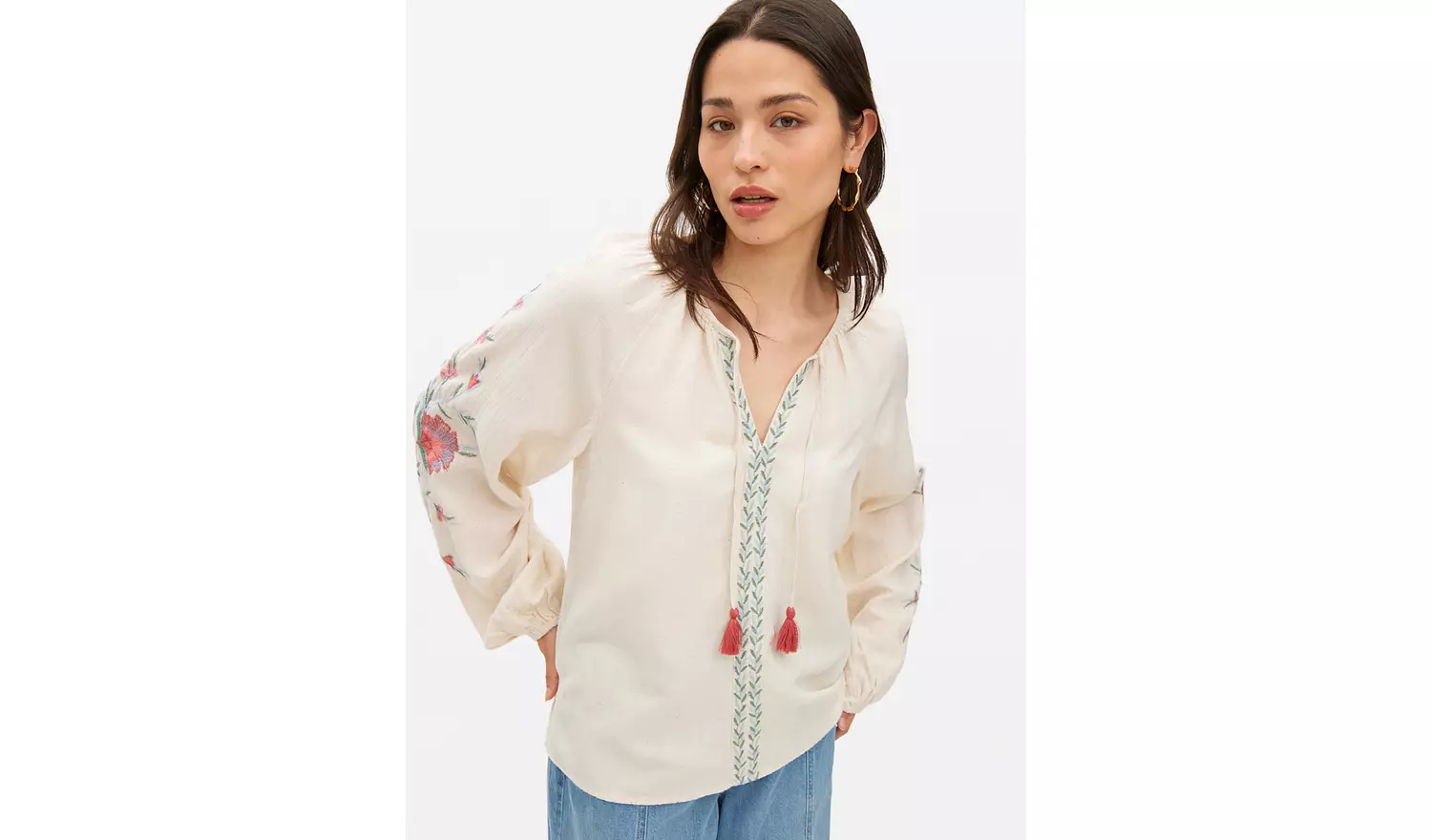 Cream Embroidered Blouse 20