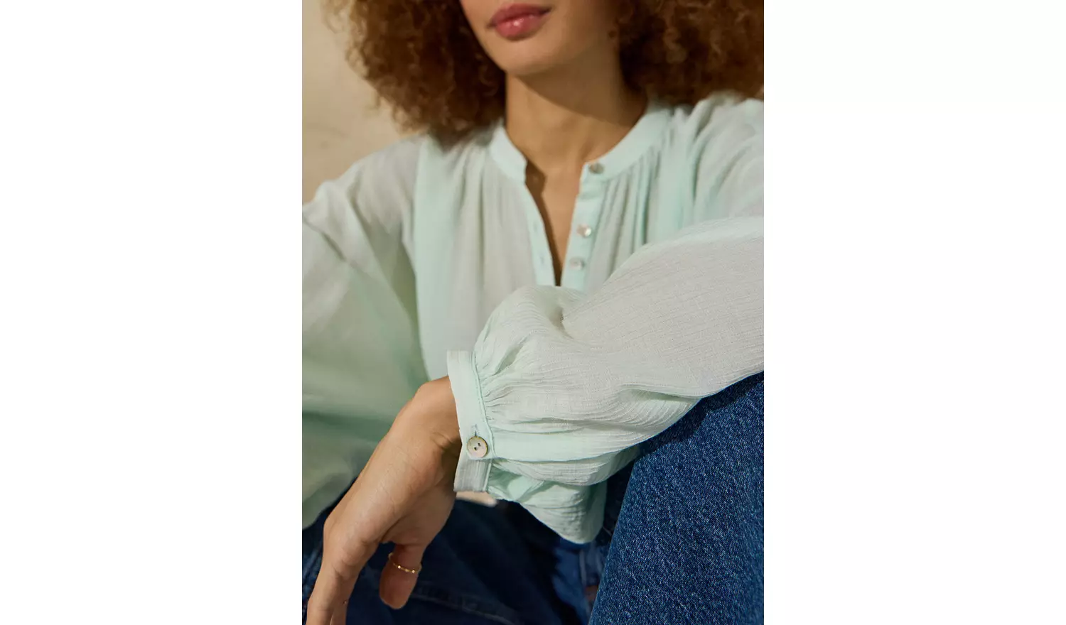 EVERBELLE Pale Green Button Detail Blouse 10