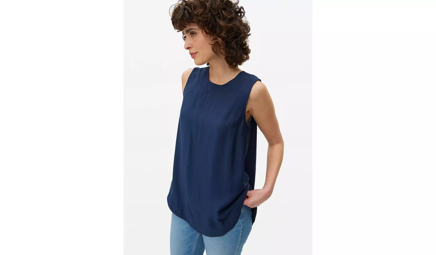 Navy Sleeveless Shell Top 10