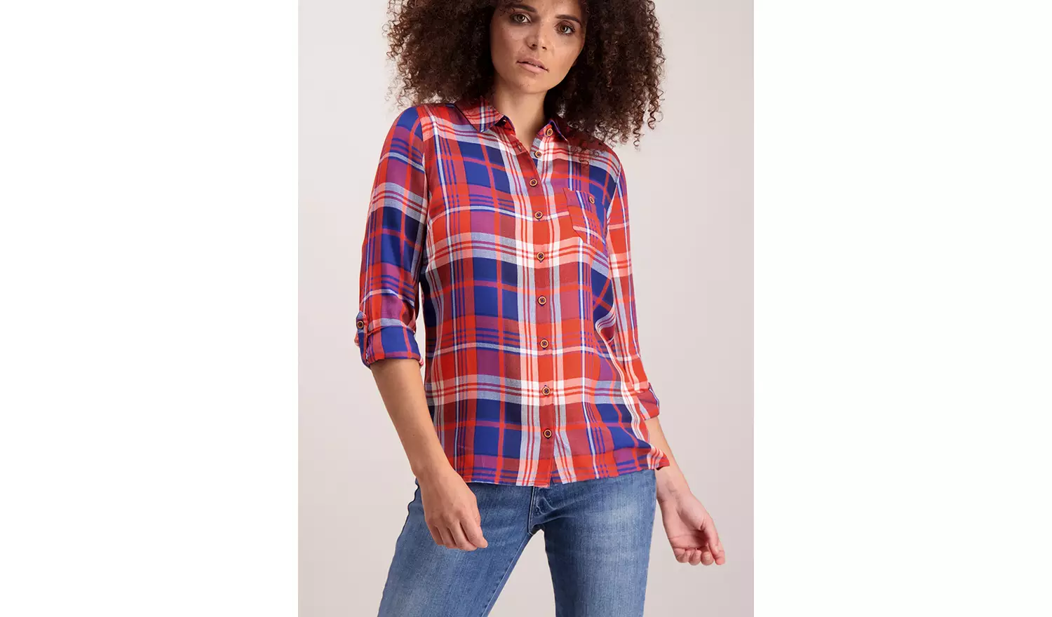College Look Check Long Sleeve Shirt - 26