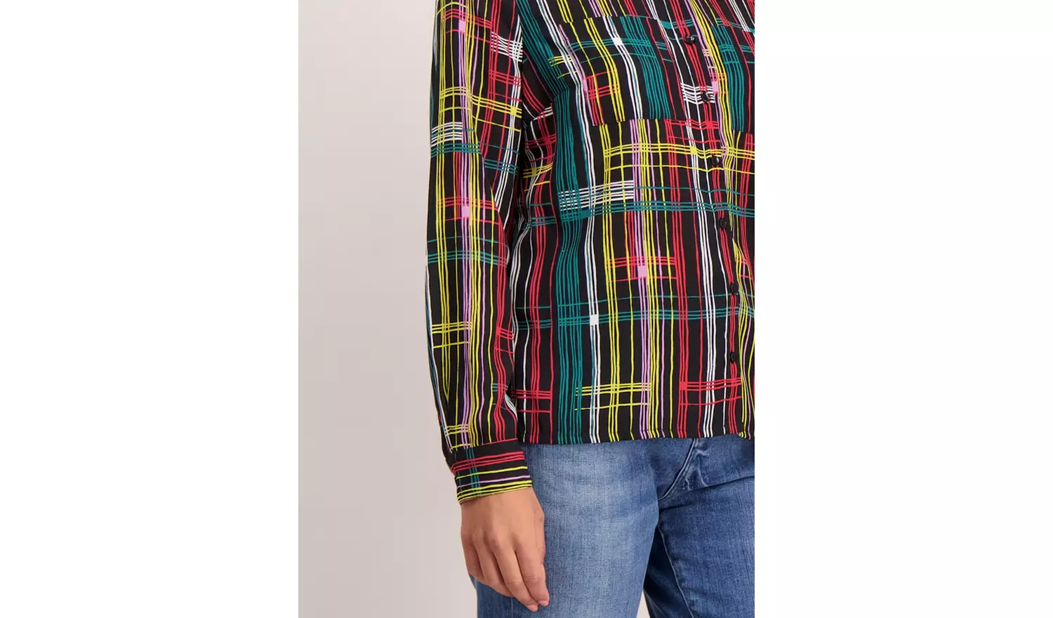 Multicoloured Geometric Print Long Sleeve Shirt - 24
