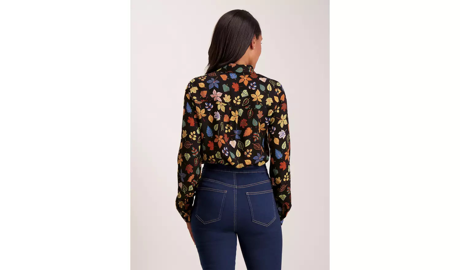 Multicoloured Leaves Print Shrt - 26