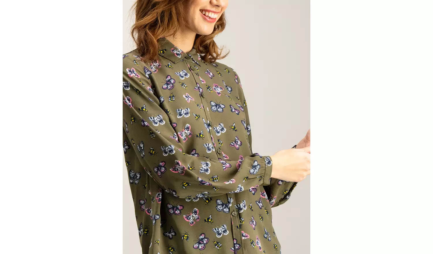 Multicoloured Butterfly Print Shirt - 28