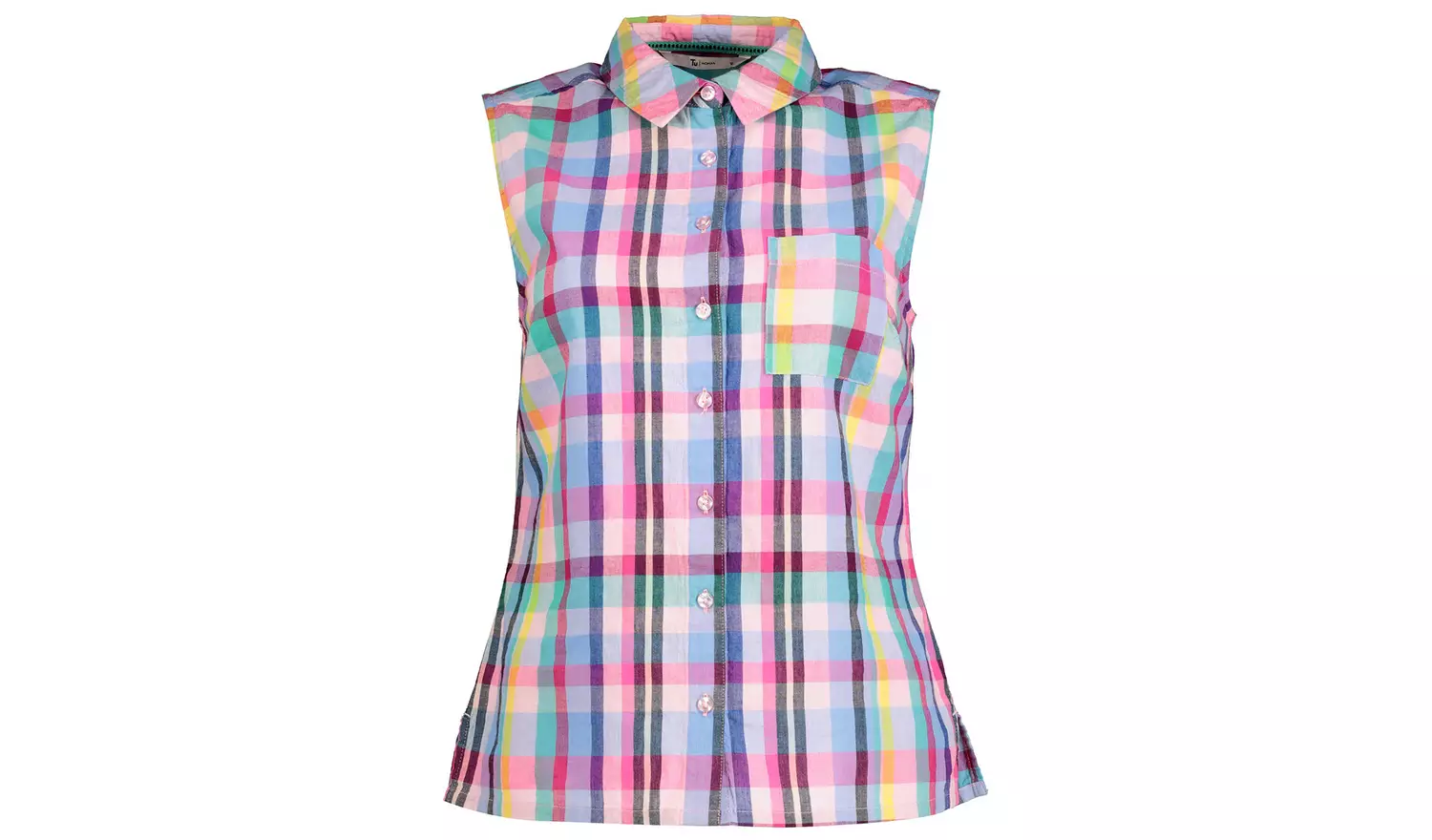 Multicoloured Check Sleeveless Shirt - 28