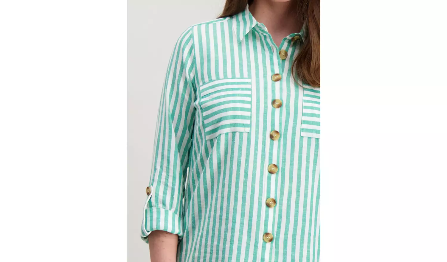 Green & White Stripe Shirt - 6