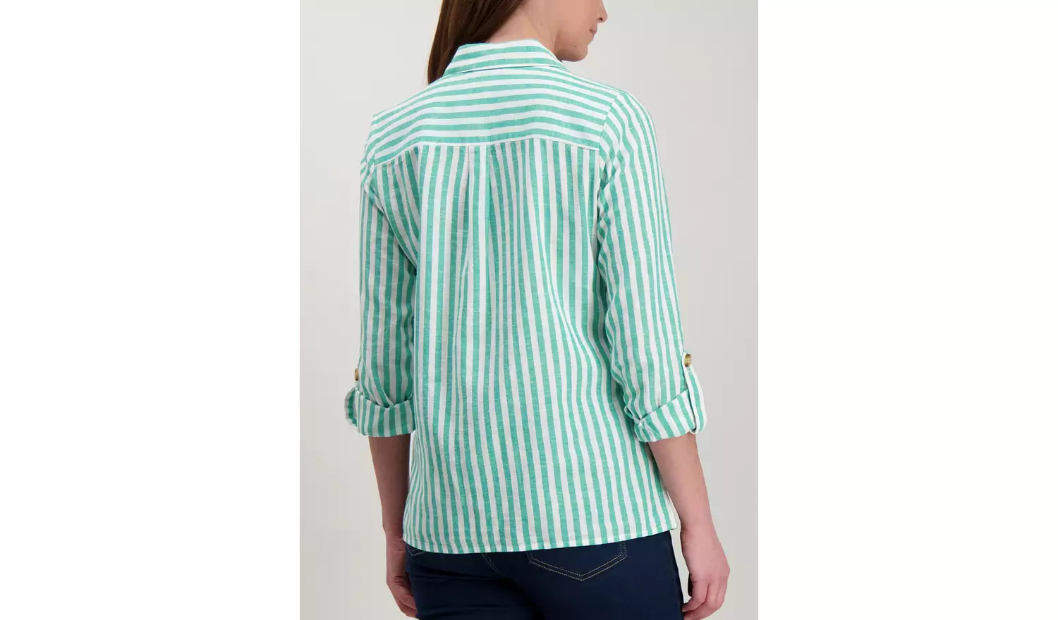 Green & White Stripe Shirt - 6