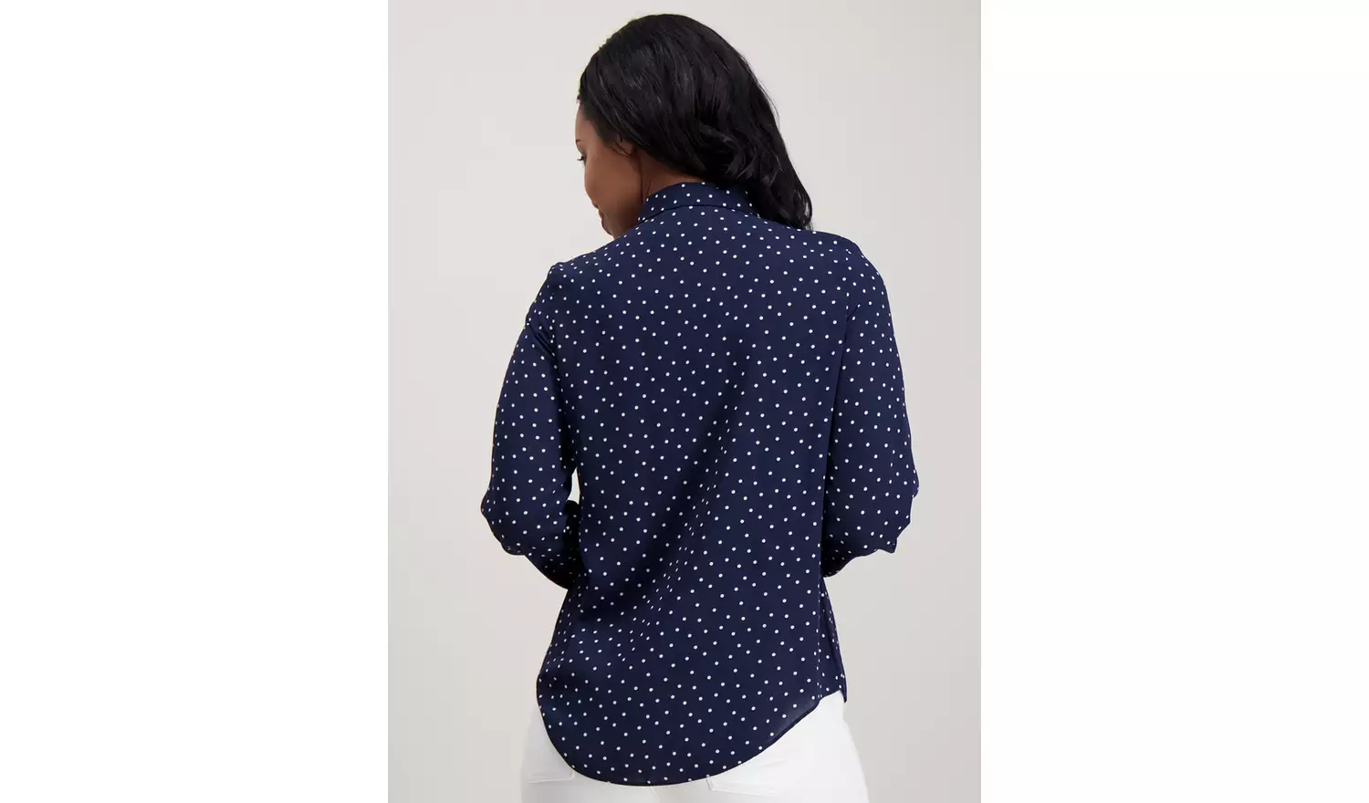 Navy Blue Spotted Print Shirt - 26